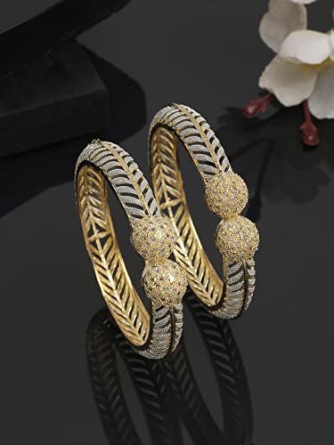 Stylish Plated Bangles for Women, Set of 2